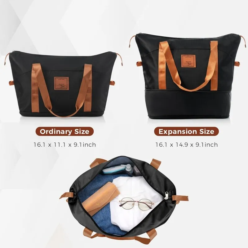 5PCS Expandable PP Lightweight Suitcase Luggage Sets with Travel Bag and Hanging Toiletry Bag