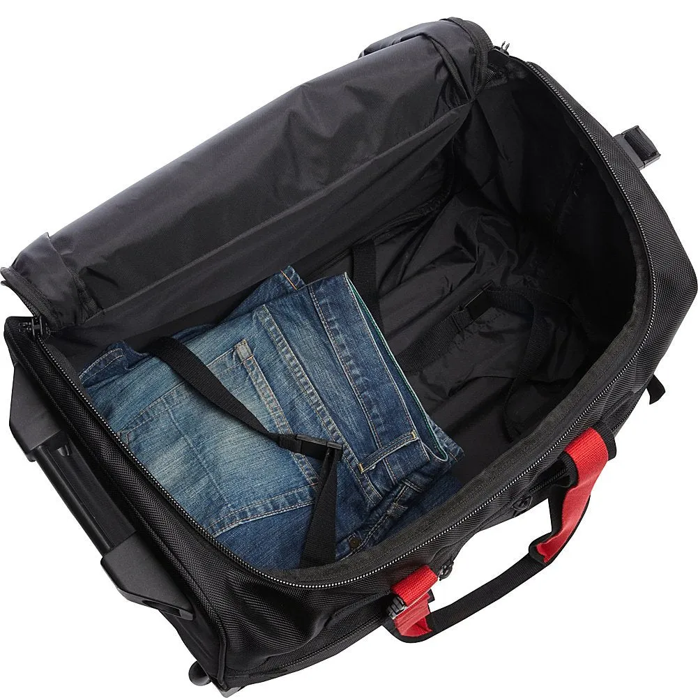 A.SAKS Rolling Trolley Duffel Bag 20-Inch Carry-On, Expandable with 2-Wheels and Telescoping Handle
