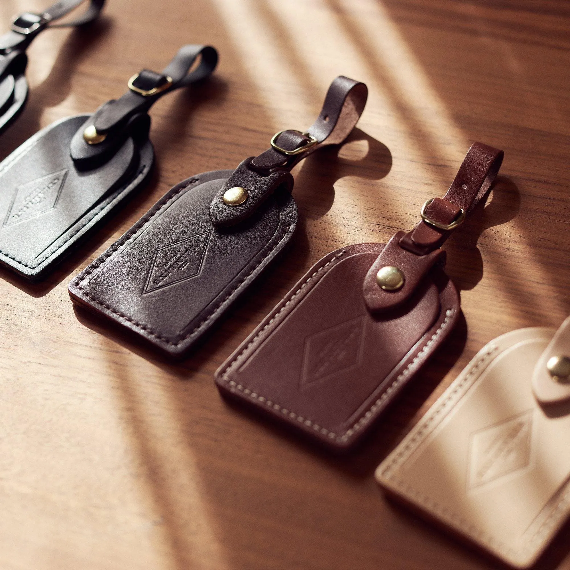 Black Leather - Luggage Tag