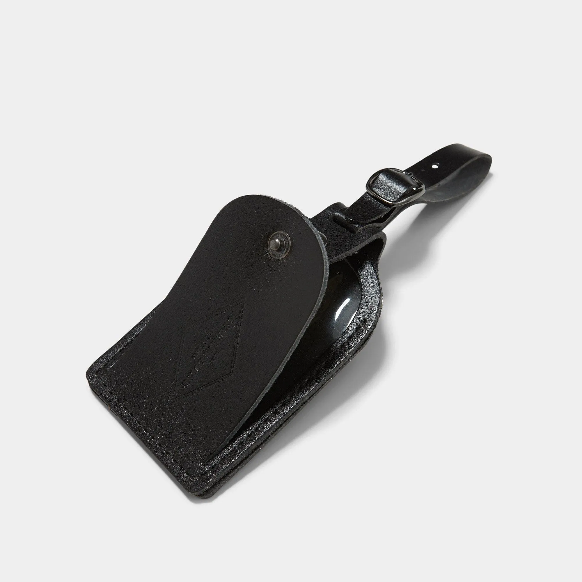 Black Leather - Luggage Tag