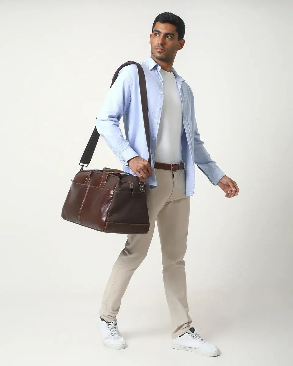 Boconi Garth Commuter Leather Duffle Bag