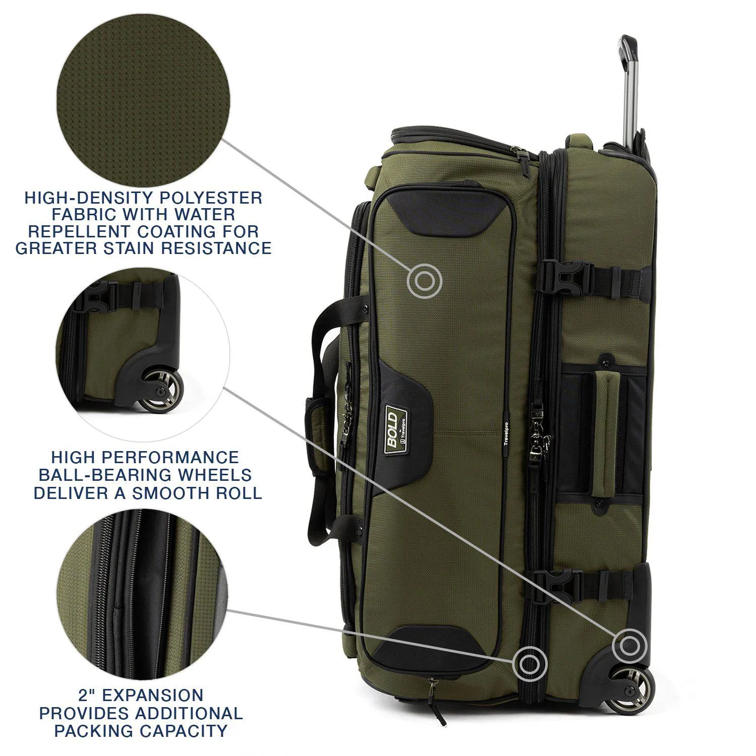 Bold by Travelpro 30" Drop Bottom Rolling Duffel