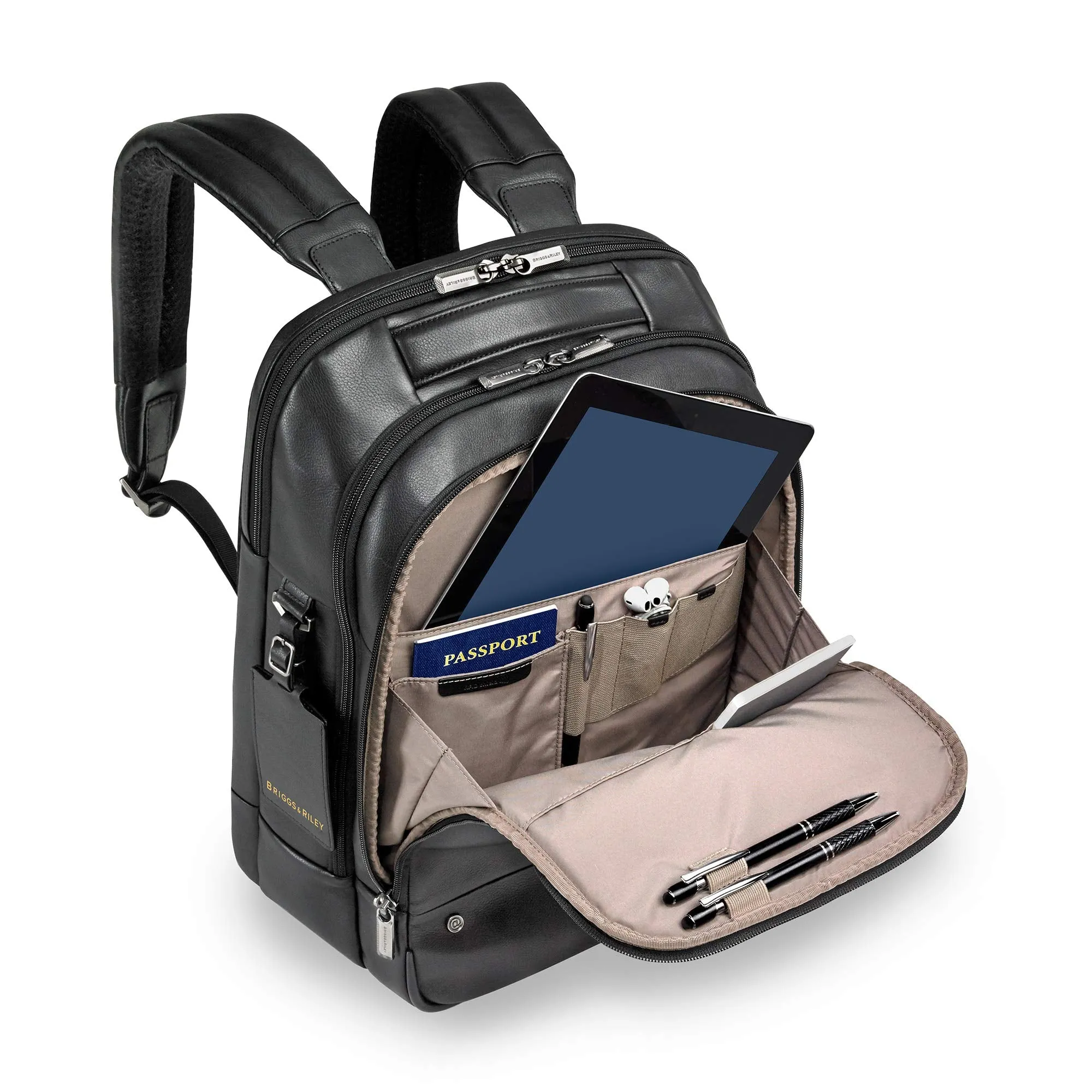 Briggs & Riley @work Leather Medium Backpack