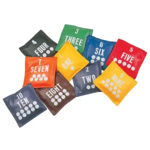 Champion Sports Numbered Bean Bags, Colorful 10 Piece Set