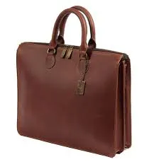 Claire Chase Legendary Sarita Leather Briefcase Dark Brown
