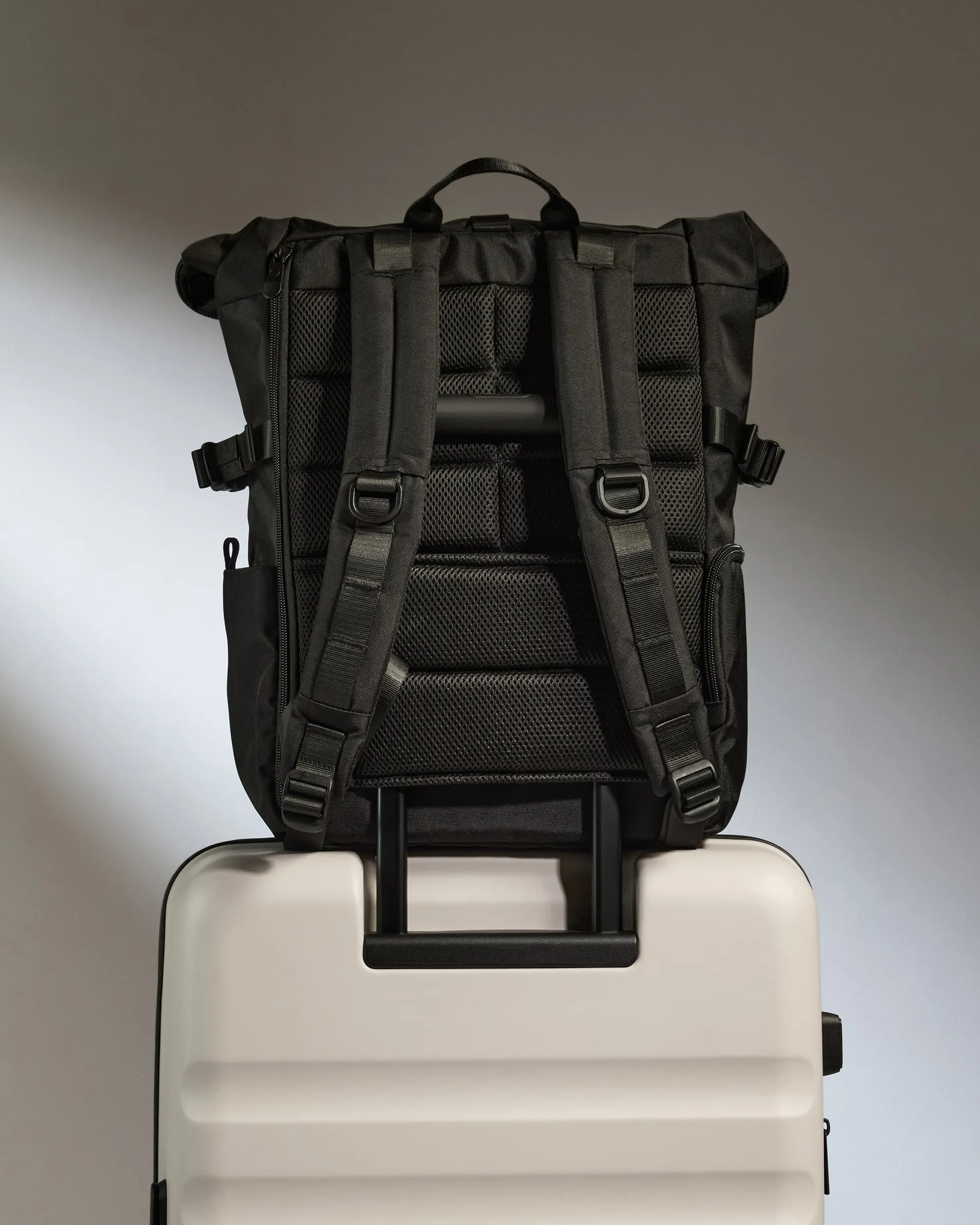 Discovery Roll Top Backpack in Carbon Black