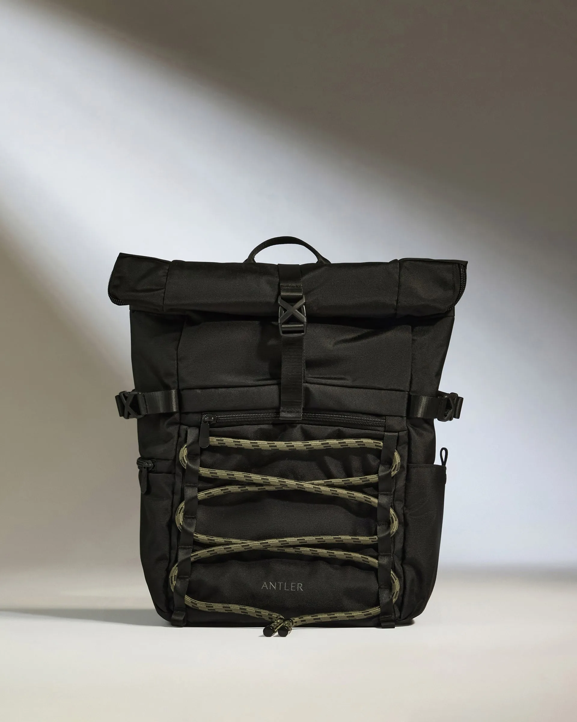 Discovery Roll Top Backpack in Carbon Black