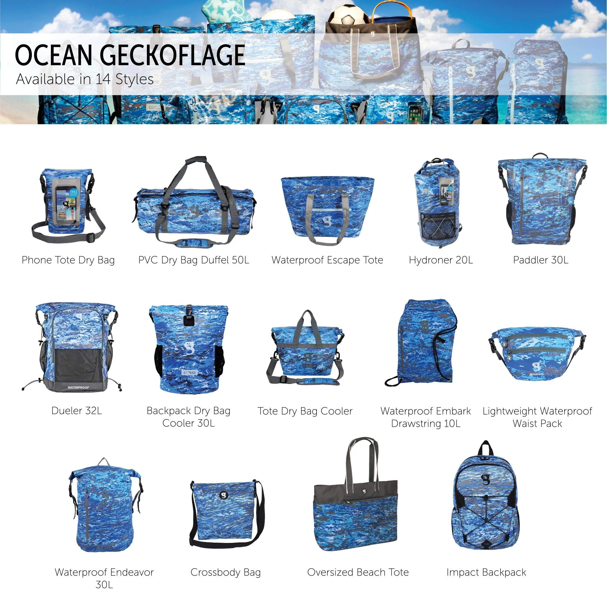 Geckobrands Waterproof 50L PVC Duffel
