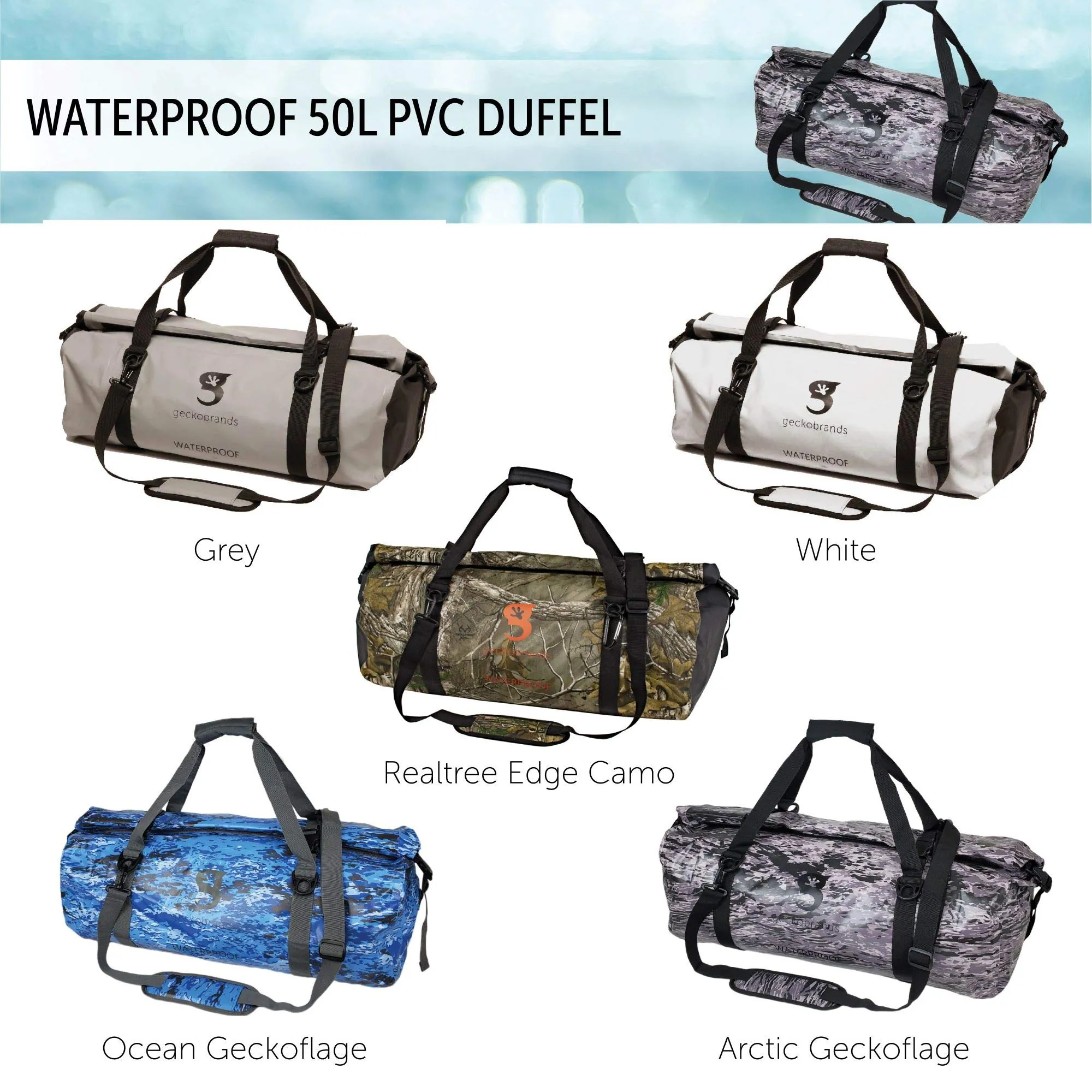 Geckobrands Waterproof 50L PVC Duffel