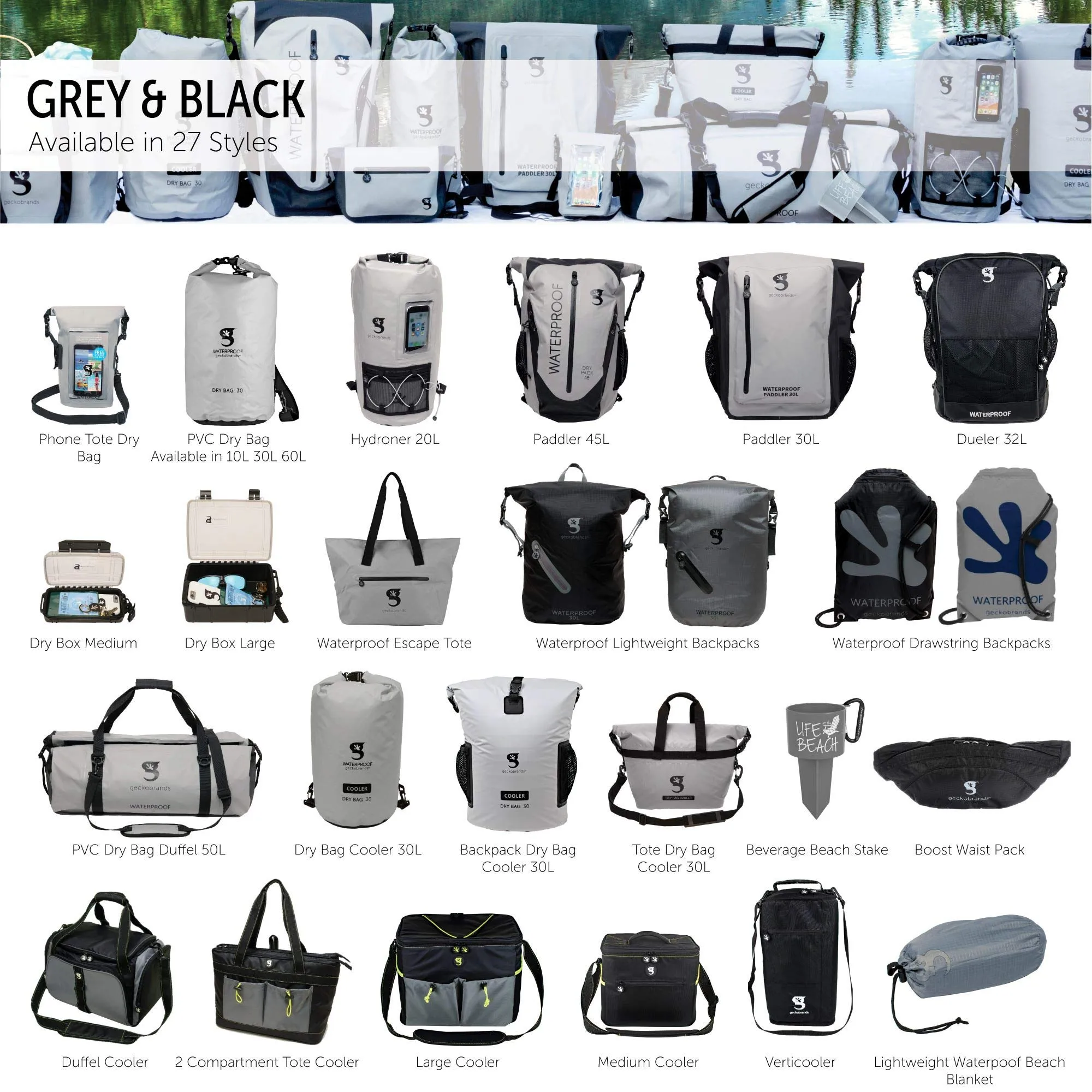 Geckobrands Waterproof 50L PVC Duffel