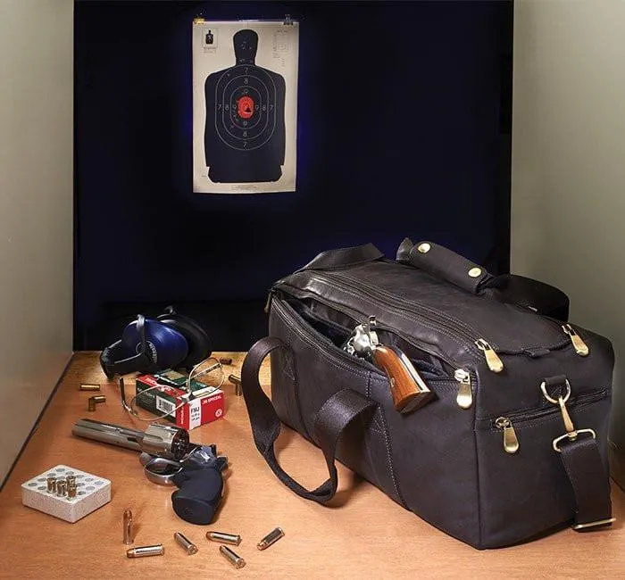 GTM CCW Leather Concealed Carry Range Bag