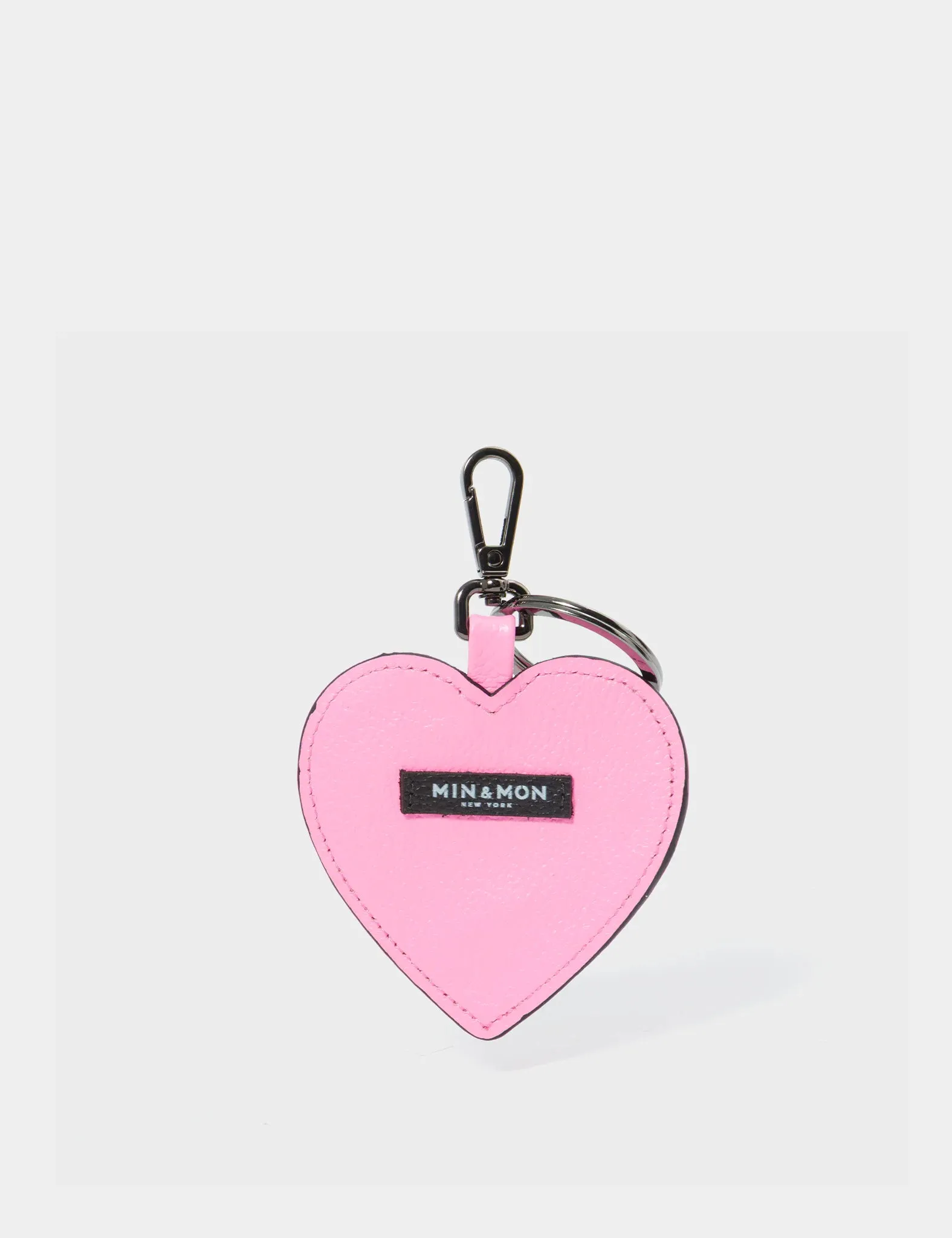 Hearty Smile Charm - Bubblegum Pink Leather Keychain