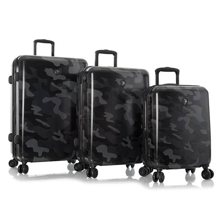 Heys Black Camo Fashion Spinner 3 Piece Set