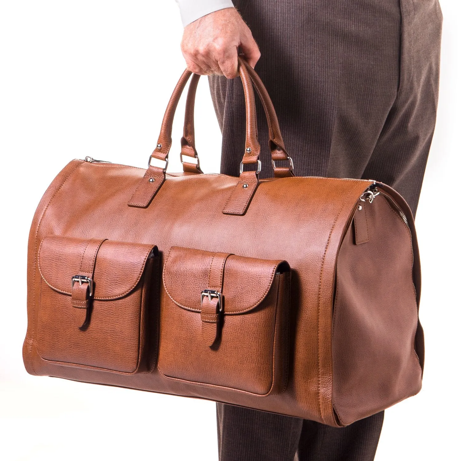 Hook and Albert Men's Leather Garment Weekender Bag