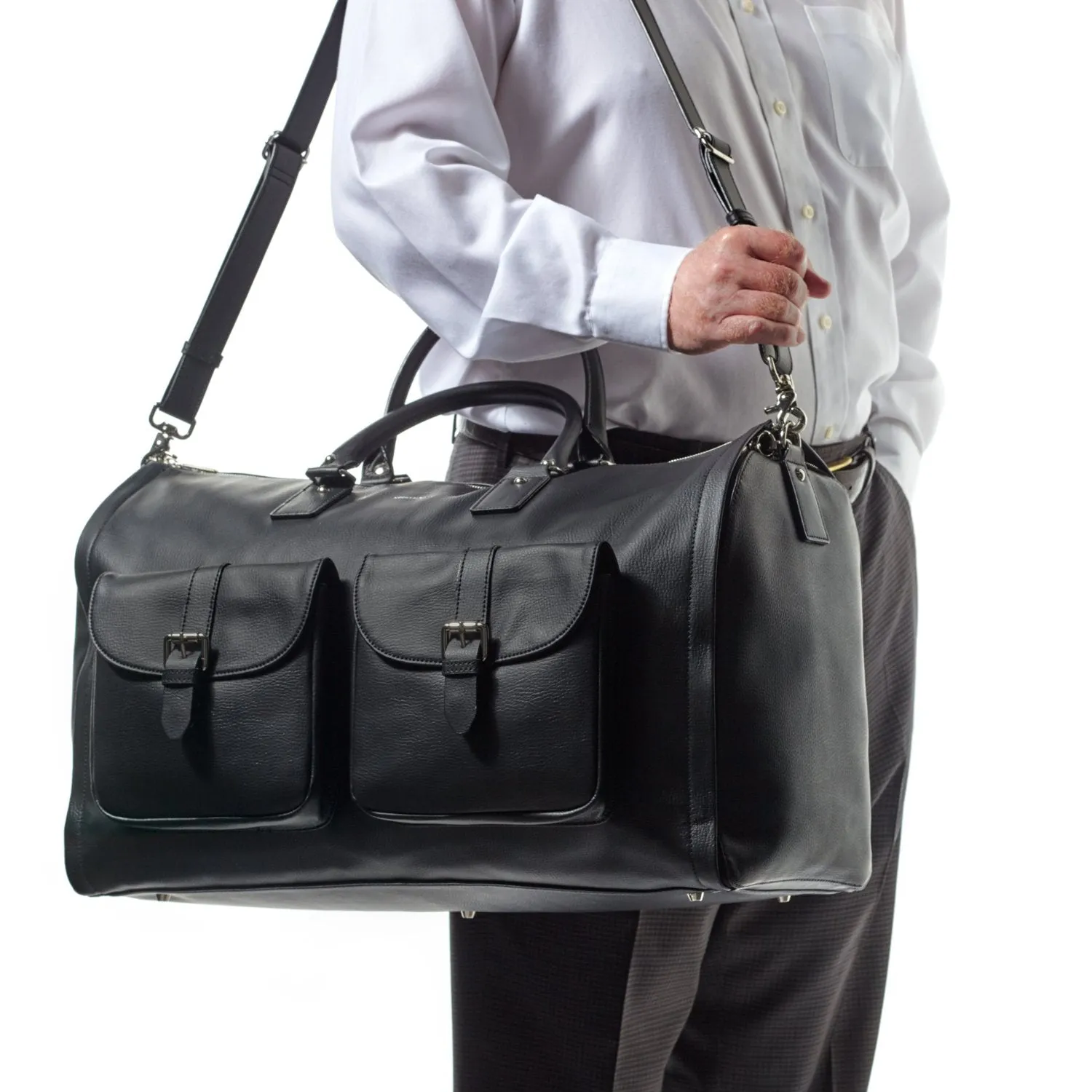 Hook and Albert Men's Leather Garment Weekender Bag