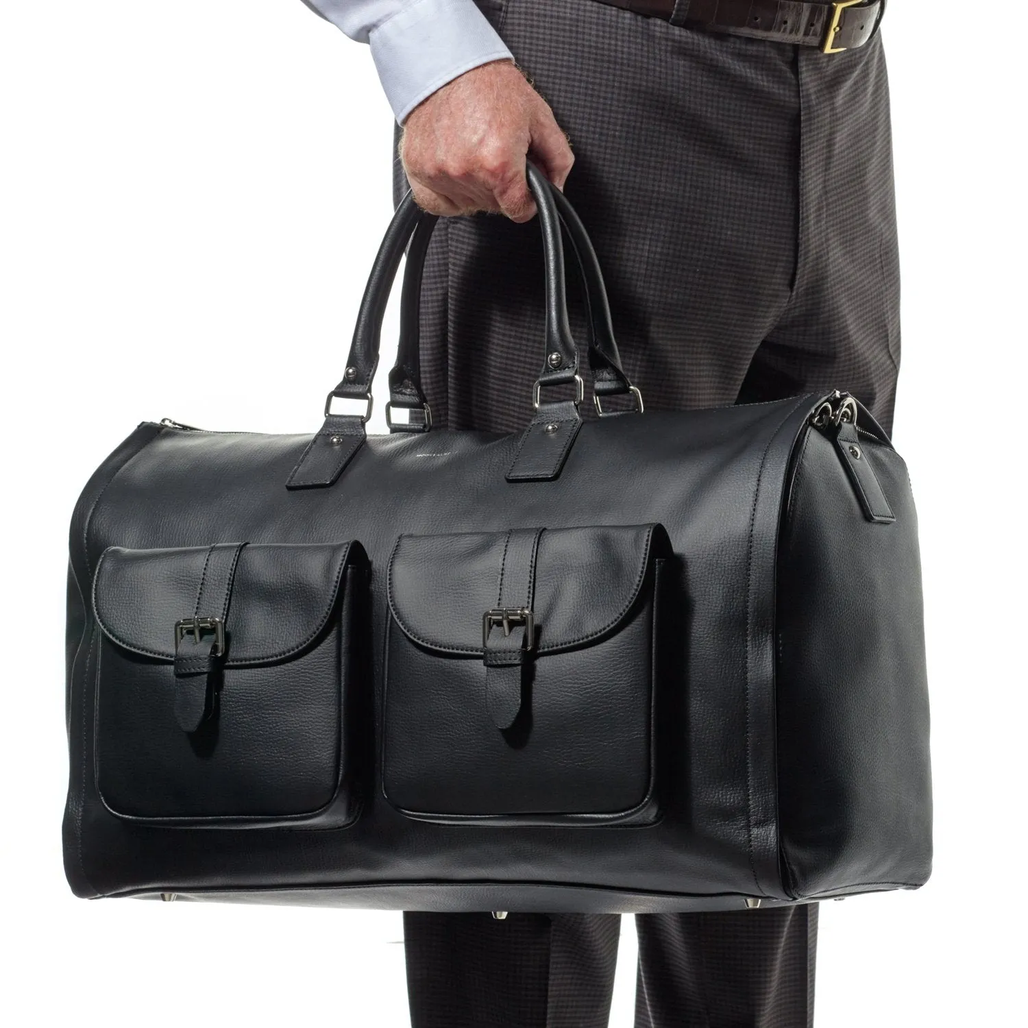 Hook and Albert Men's Leather Garment Weekender Bag