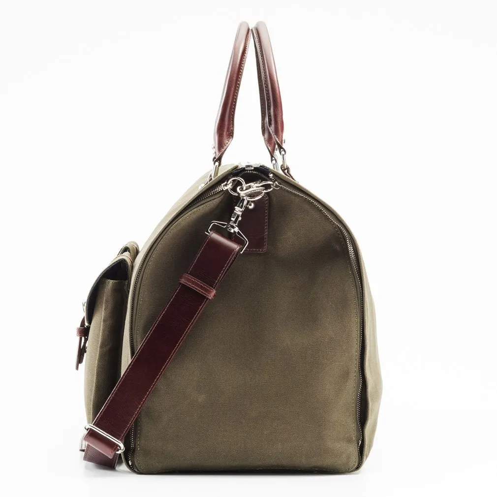 Hook and Albert Men's Waxed Canvas Garment Weekender Bag