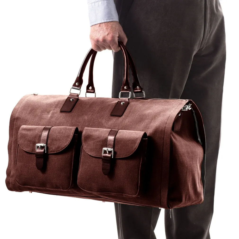 Hook and Albert Men's Waxed Canvas Garment Weekender Bag
