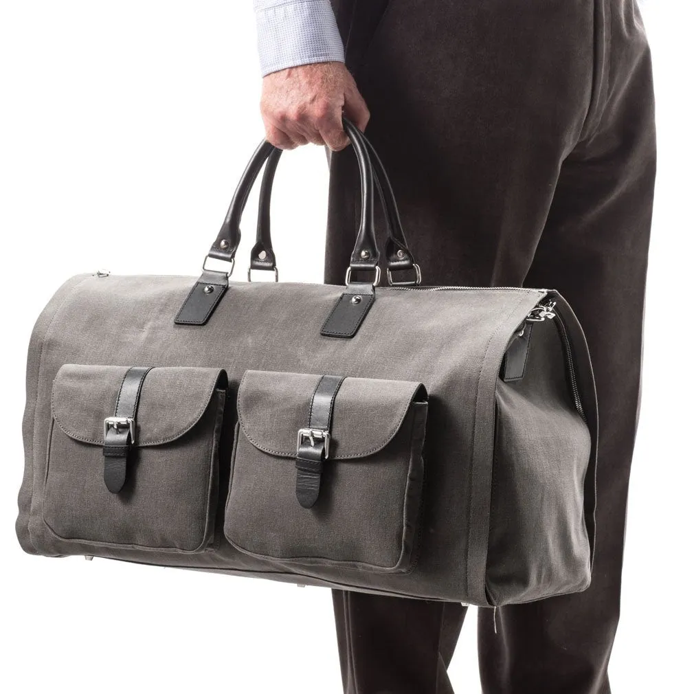 Hook and Albert Men's Waxed Canvas Garment Weekender Bag