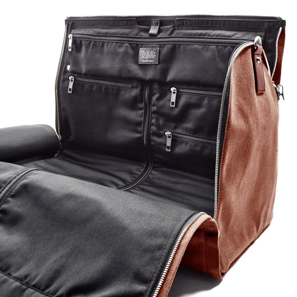 Hook and Albert Men's Waxed Canvas Garment Weekender Bag