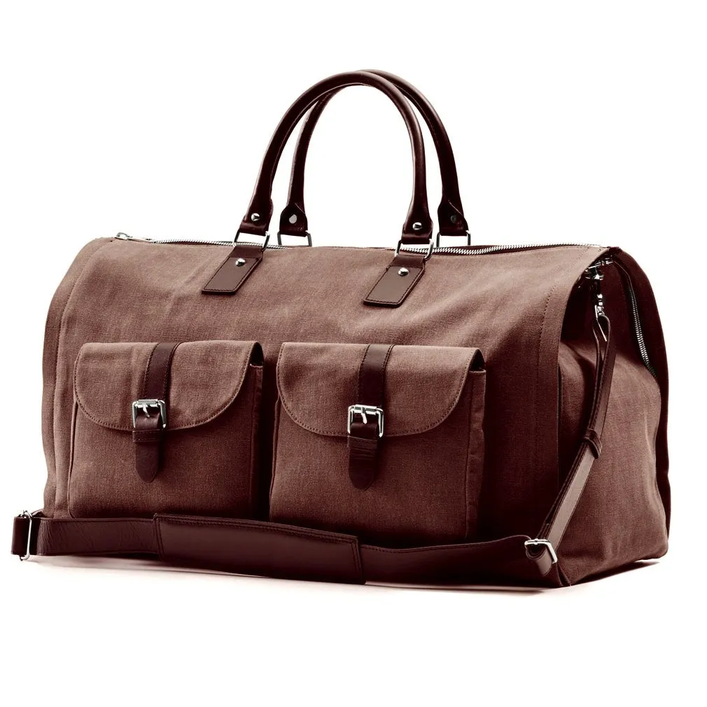 Hook and Albert Men's Waxed Canvas Garment Weekender Bag