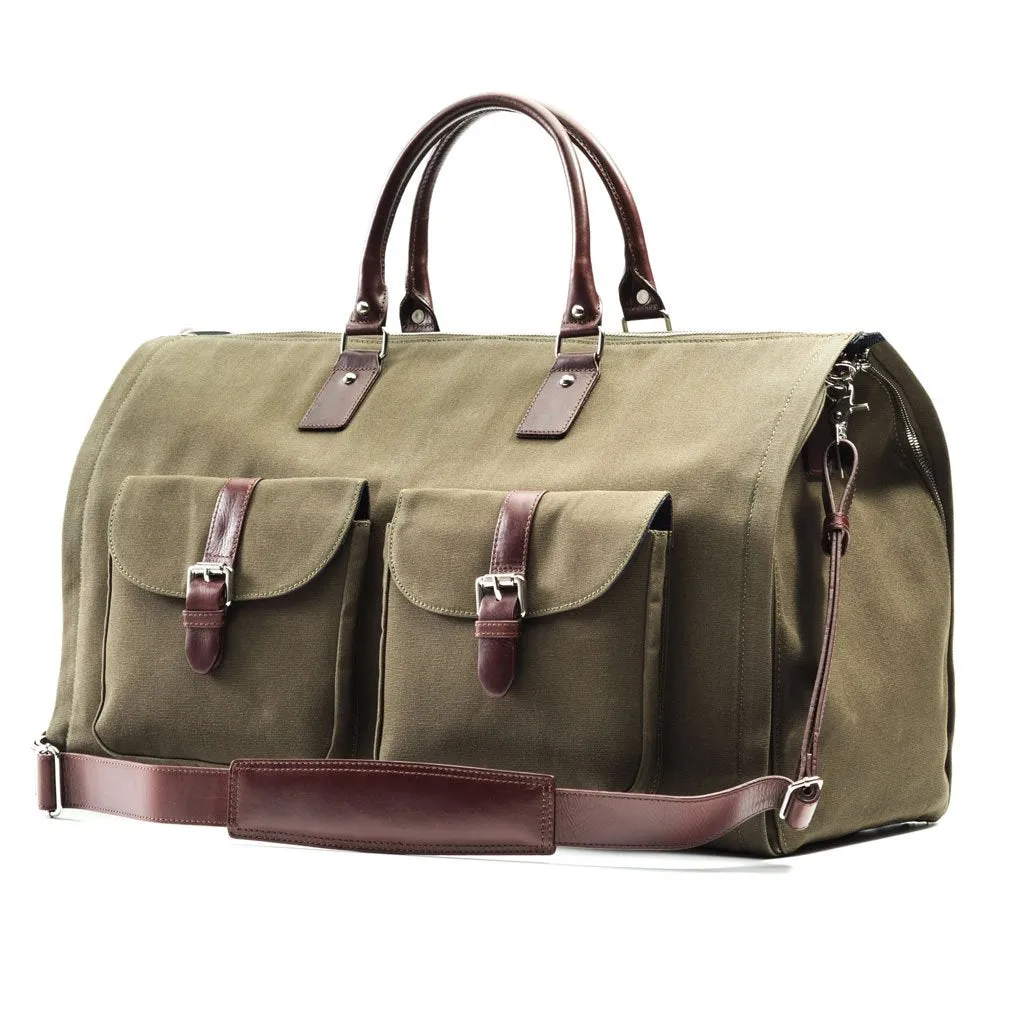 Hook and Albert Men's Waxed Canvas Garment Weekender Bag