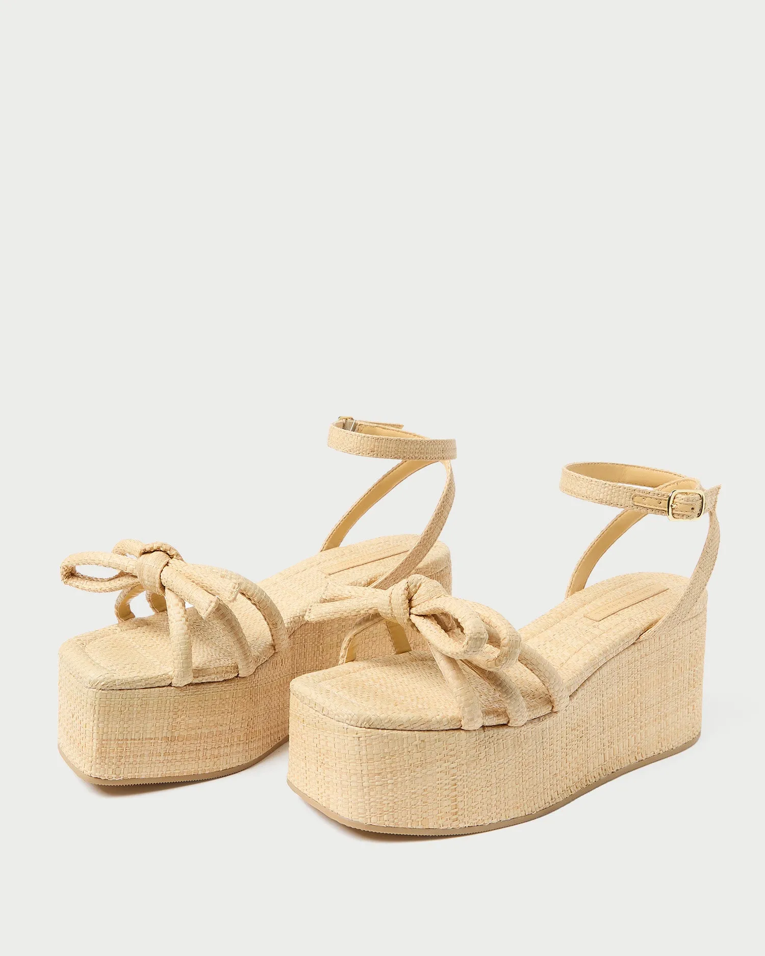 Hudson Natural Raffia Platform Sandal