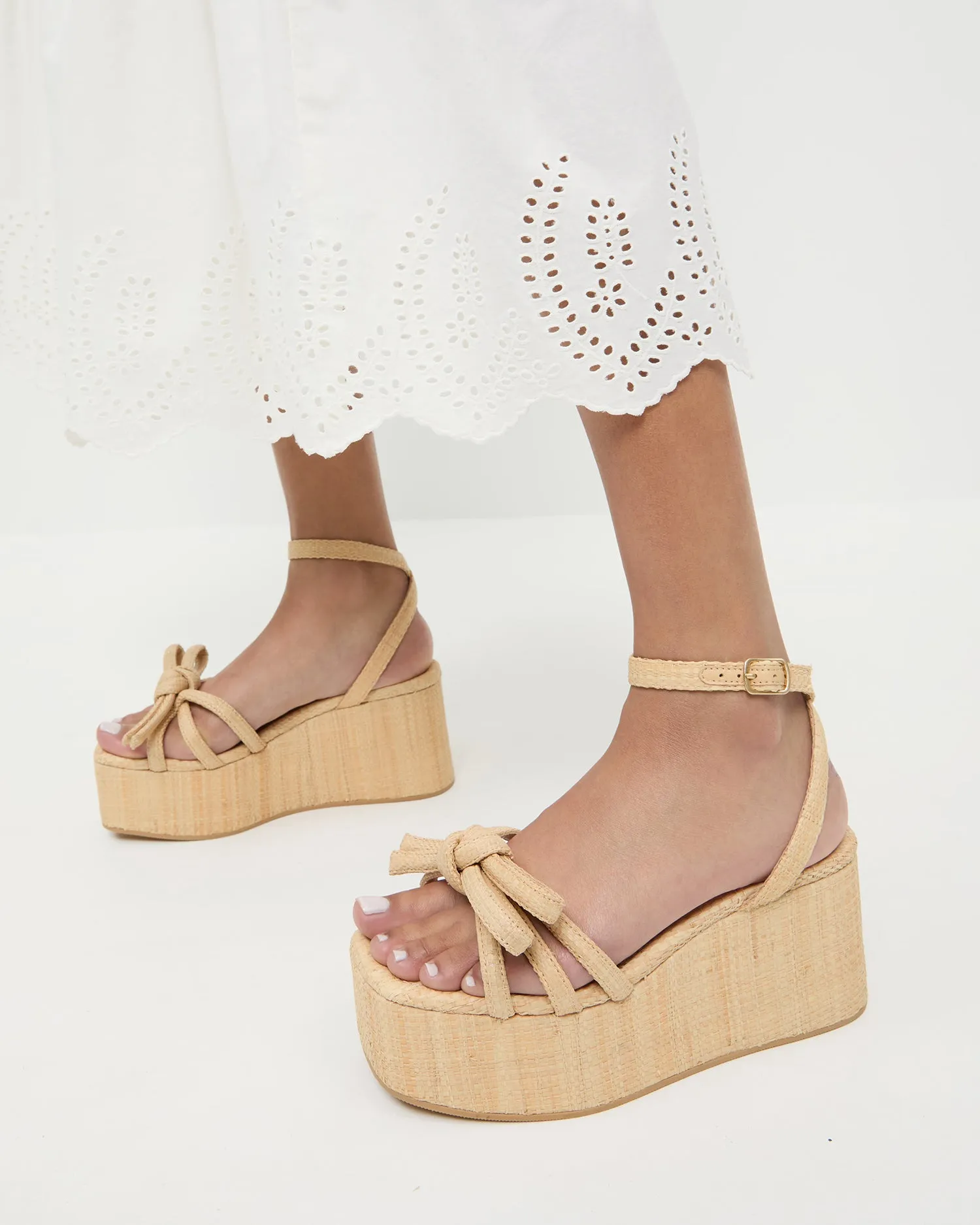 Hudson Natural Raffia Platform Sandal