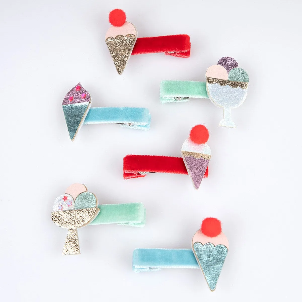 Ice Cream Hair Clips (x 6)