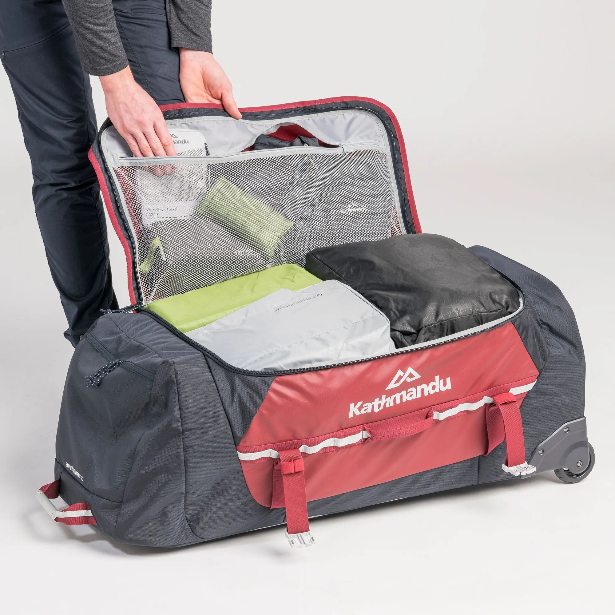 Kathmandu Super Tanker Trolley  120L 2-Wheel Wheeled Duffel Bags