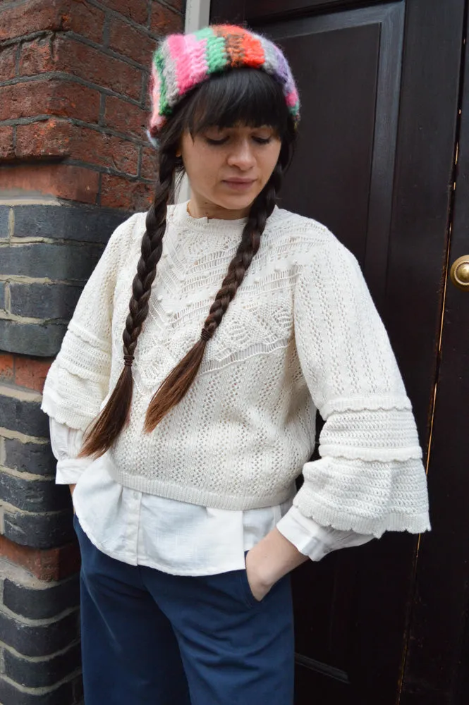 Louise Misha Cream Croisette Knitted Jumper