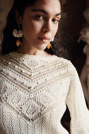 Louise Misha Cream Croisette Knitted Jumper