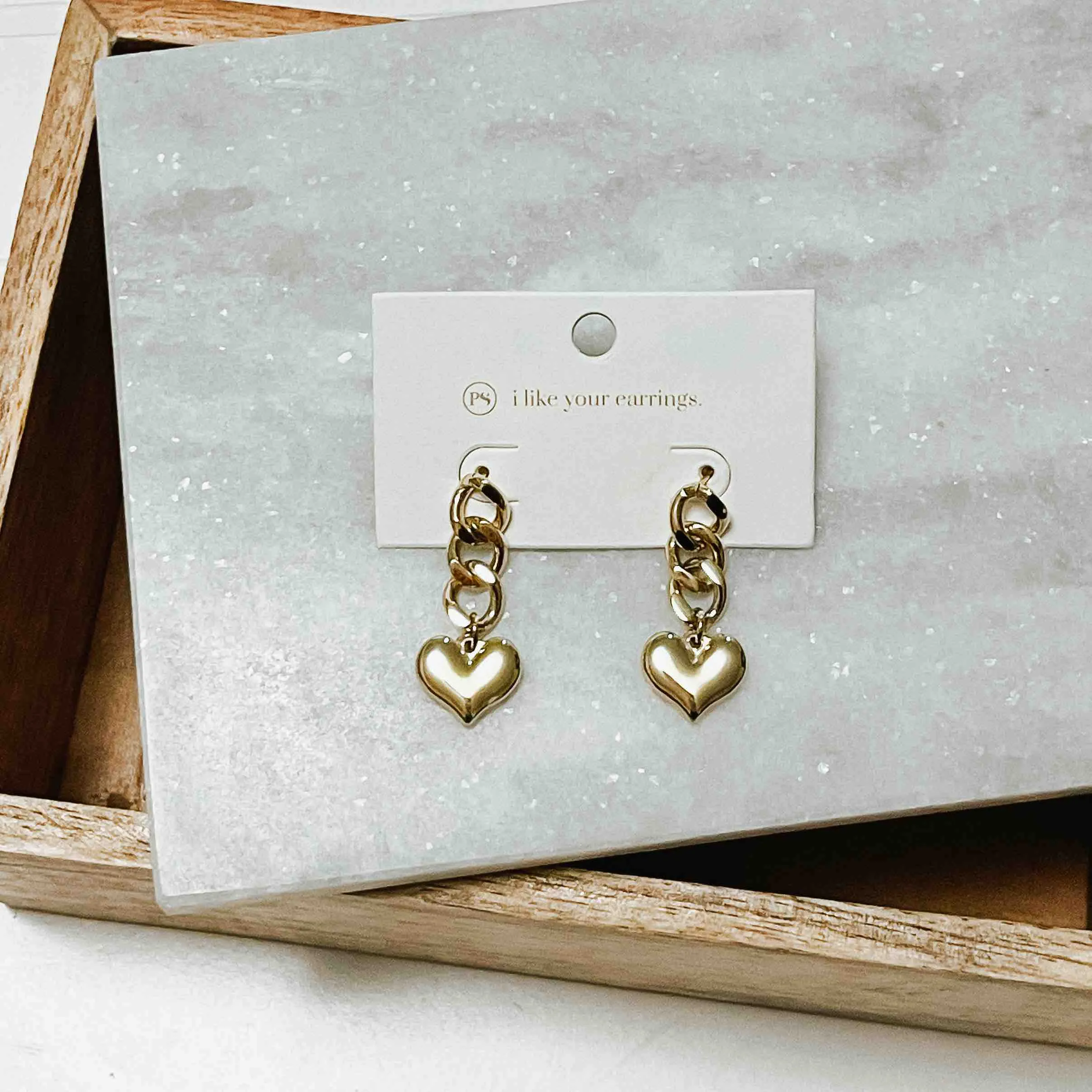 Love You More Heart Earrings *WATERPROOF*