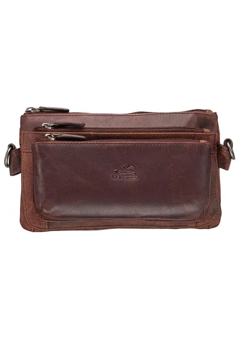 Mancini Buffalo Multi-Function Leather Waist Bag