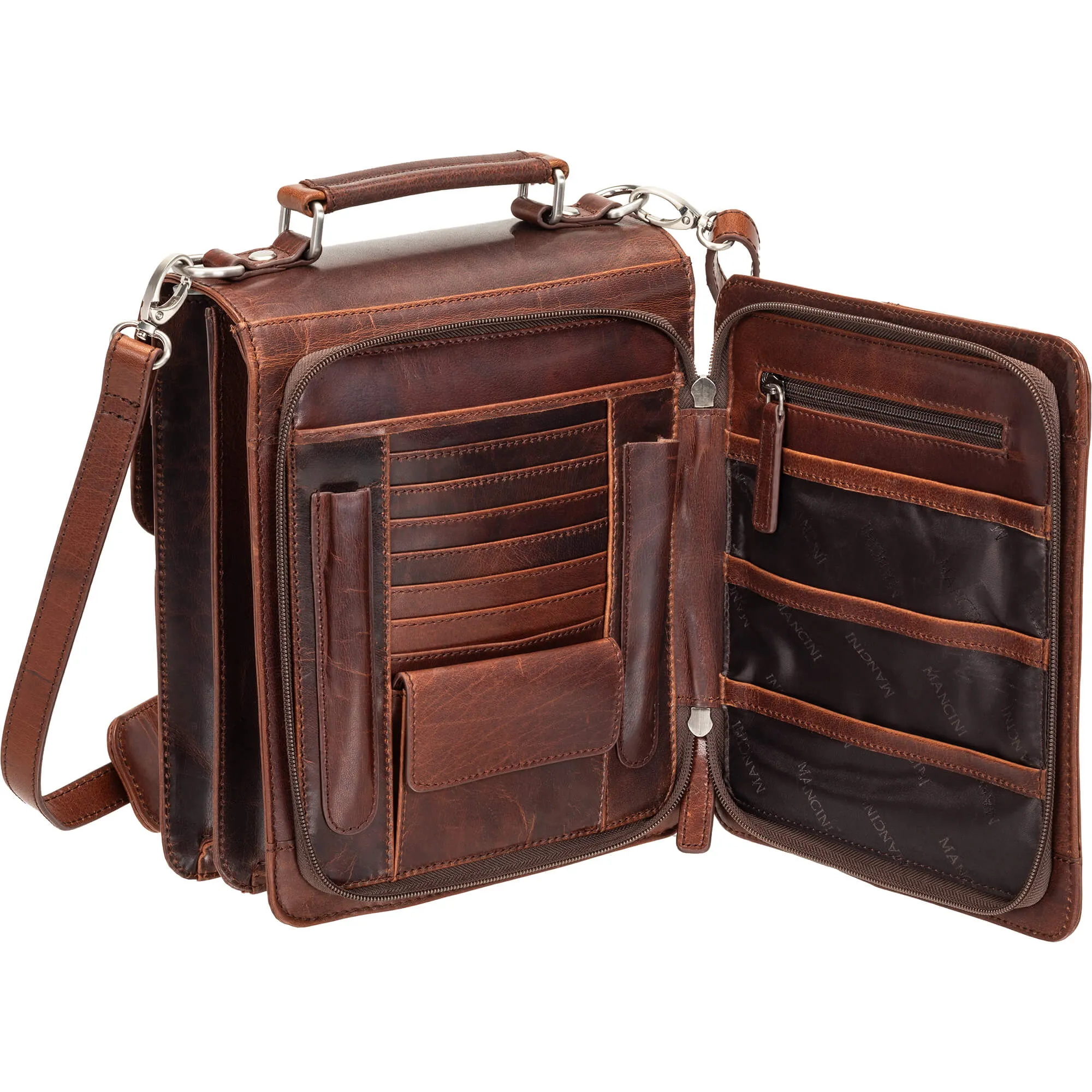 Mancini Buffalo Unisex Bag with Organizer on the Back