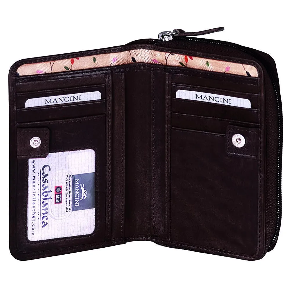 Mancini Casablanca Ladies' RFID Small Clutch Wallet