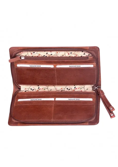 Mancini Casablanca Ladies' RFID Zippered Clutch Wallet