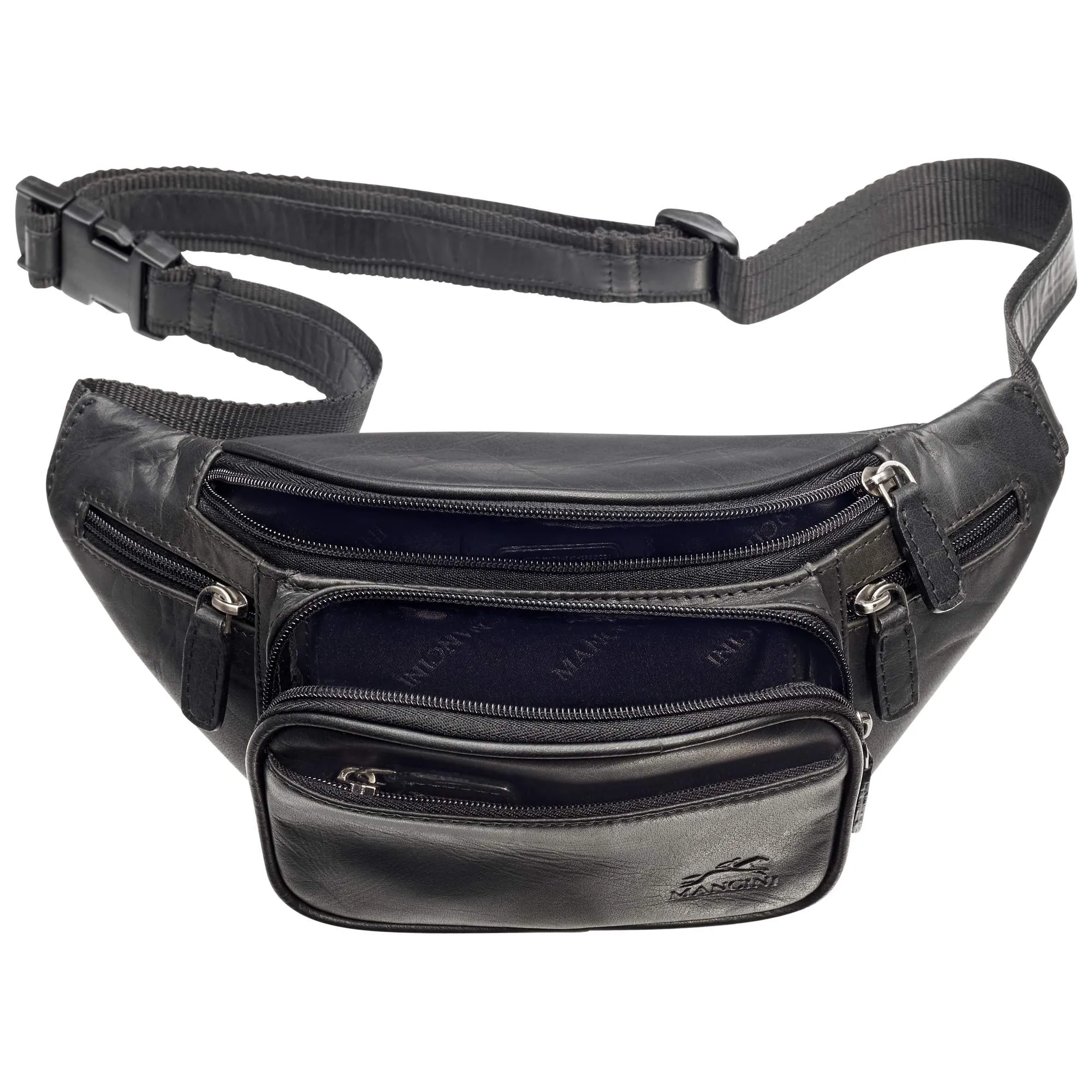 Mancini Classic Leather Waist Bag