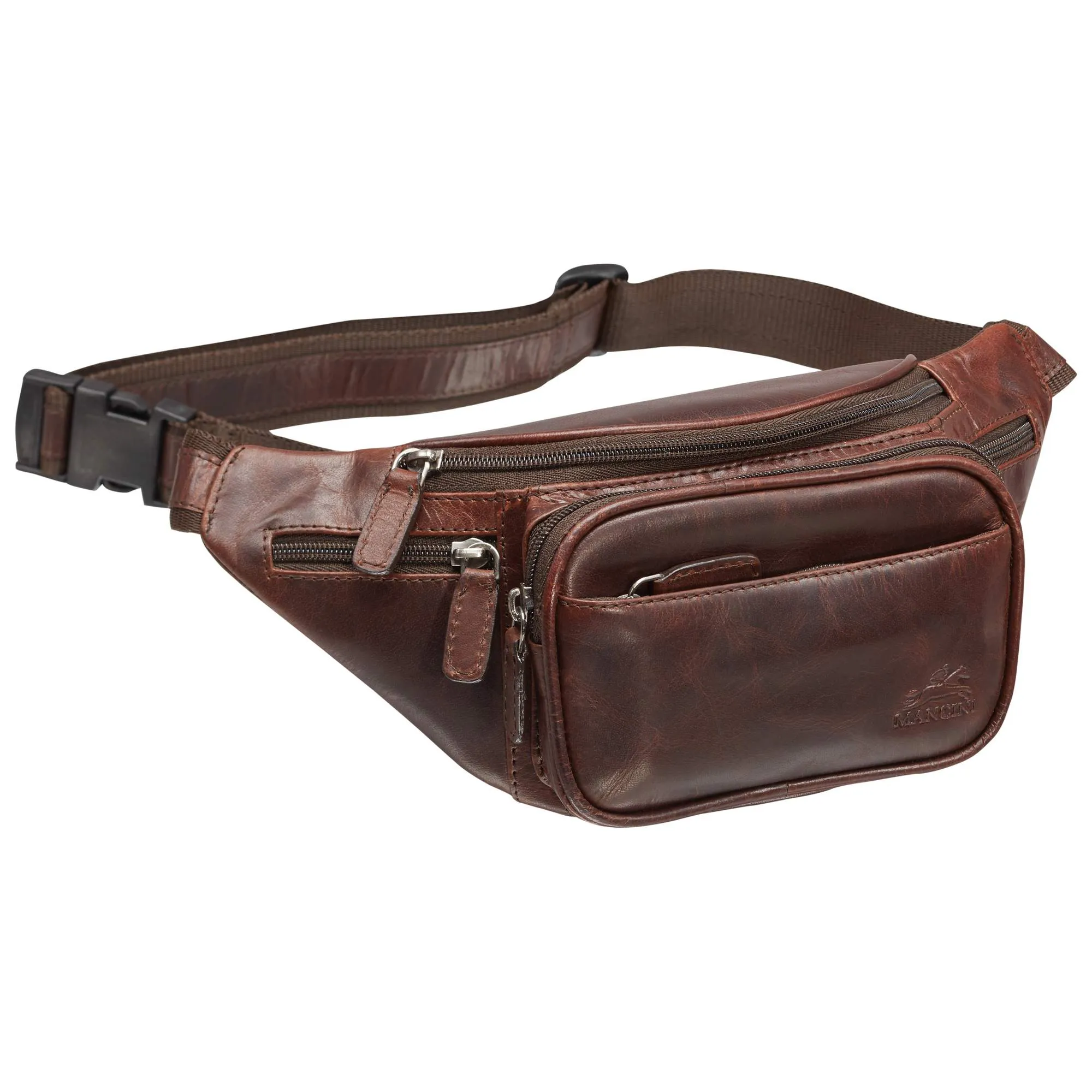 Mancini Classic Leather Waist Bag