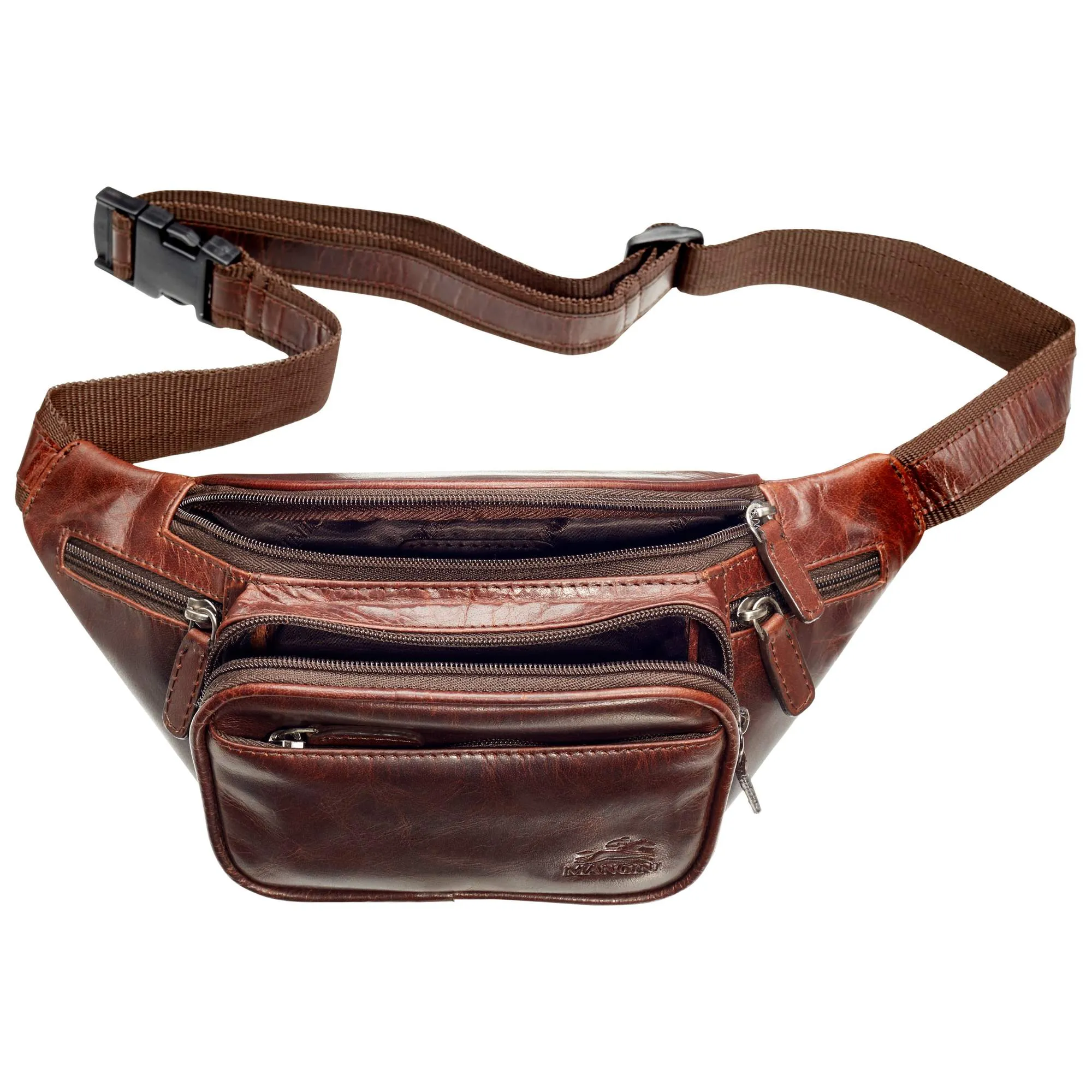 Mancini Classic Leather Waist Bag