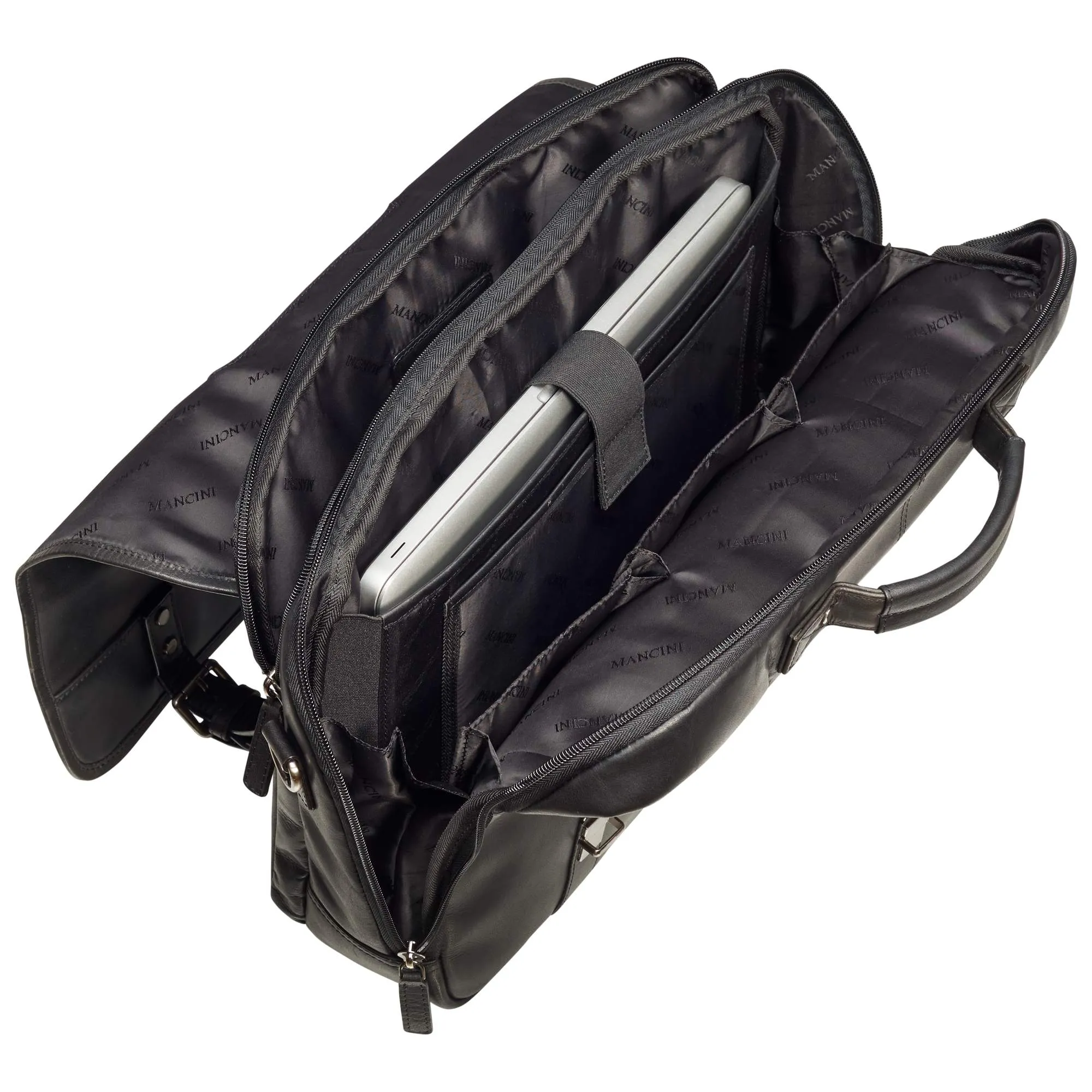 Mancini Double Compartment Briefcase for Laptop and Tablet