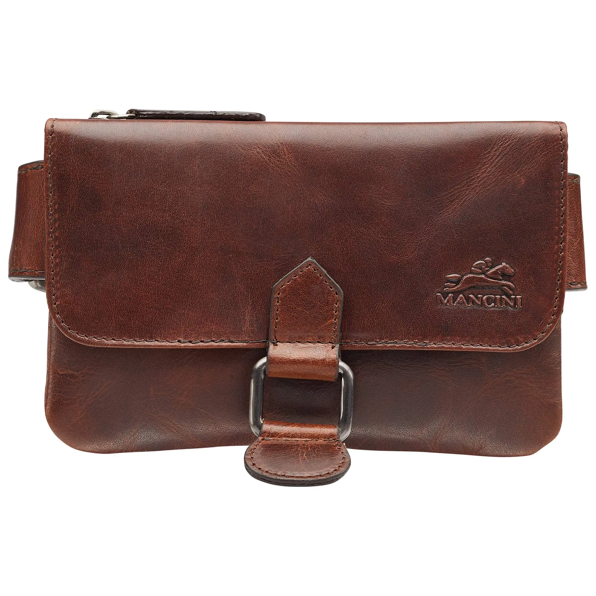 Mancini Slim Leather Waist Bag