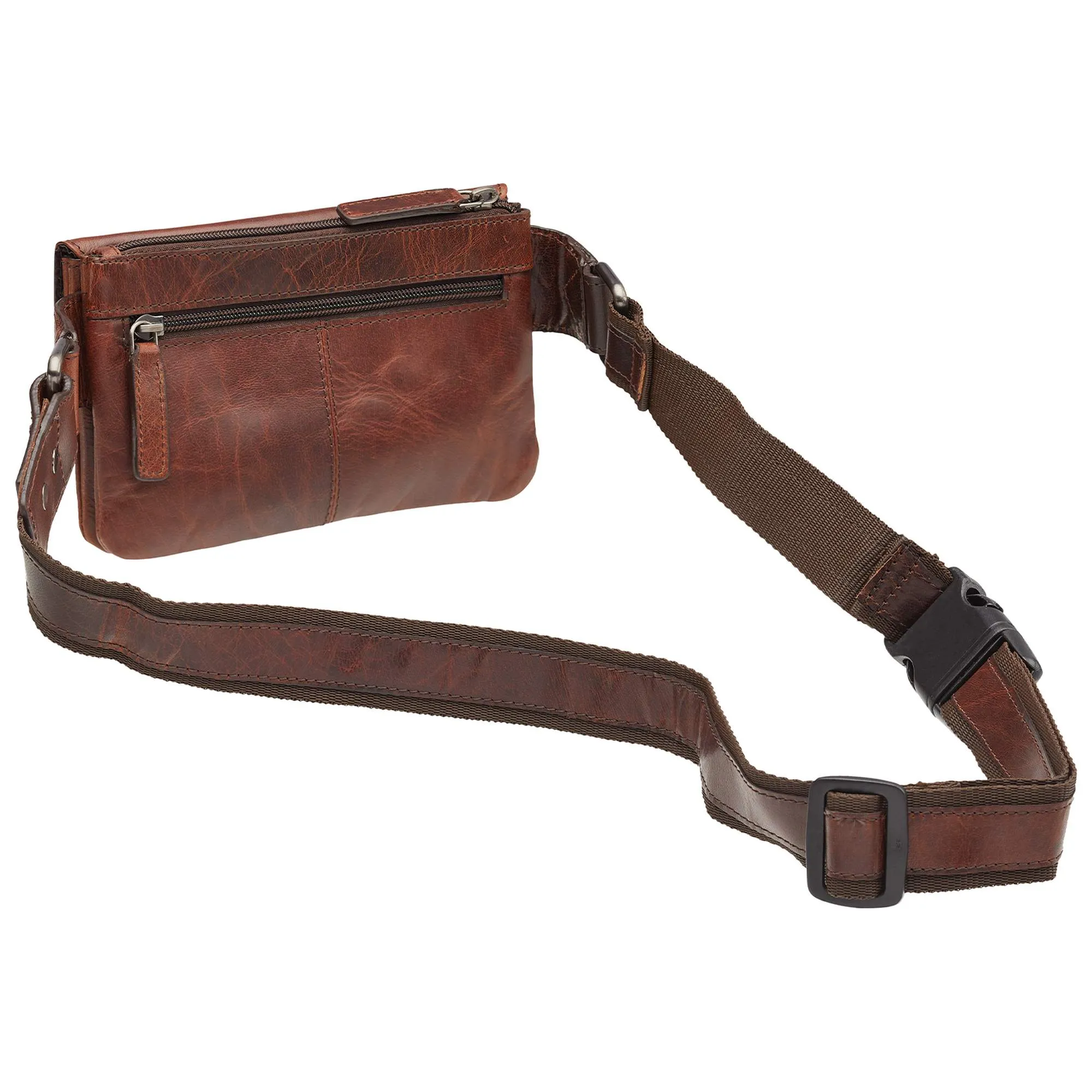 Mancini Slim Leather Waist Bag