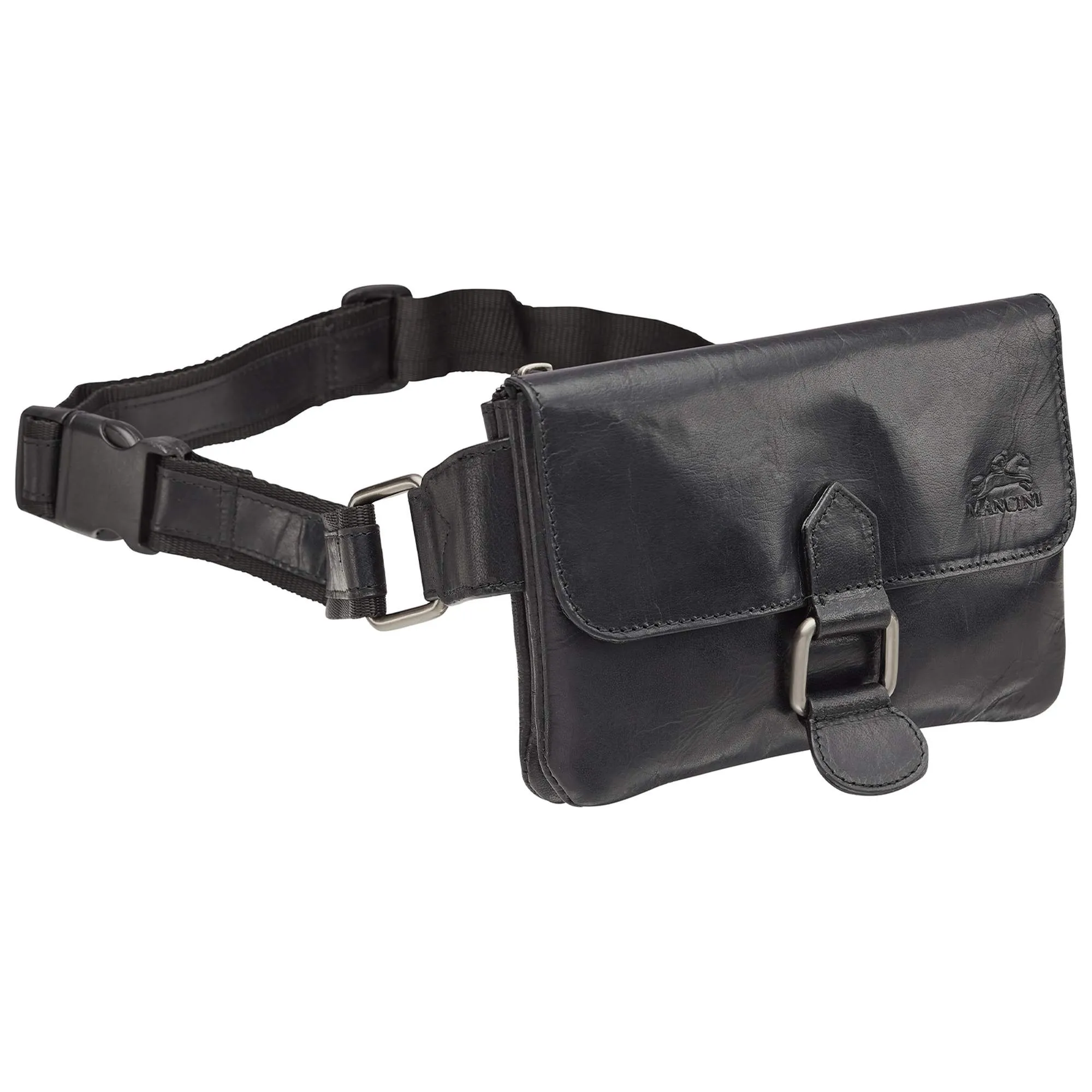 Mancini Slim Leather Waist Bag