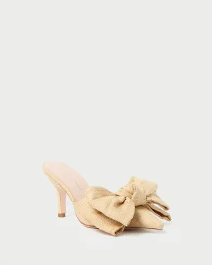 Margot Natural Raffia Bow Mule