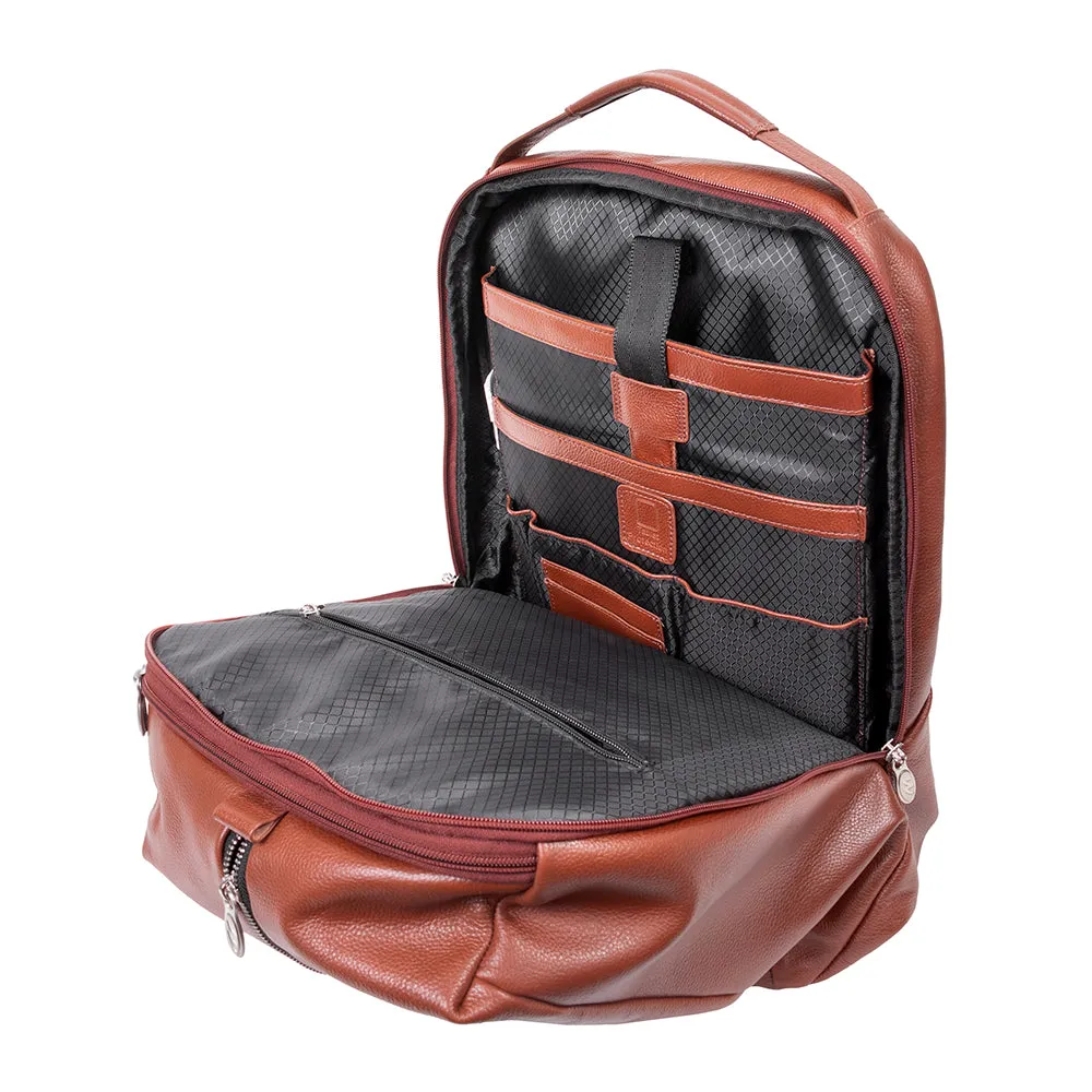 McKlein 17" Leather Carry-All Laptop & Tablet Overnight Backpack