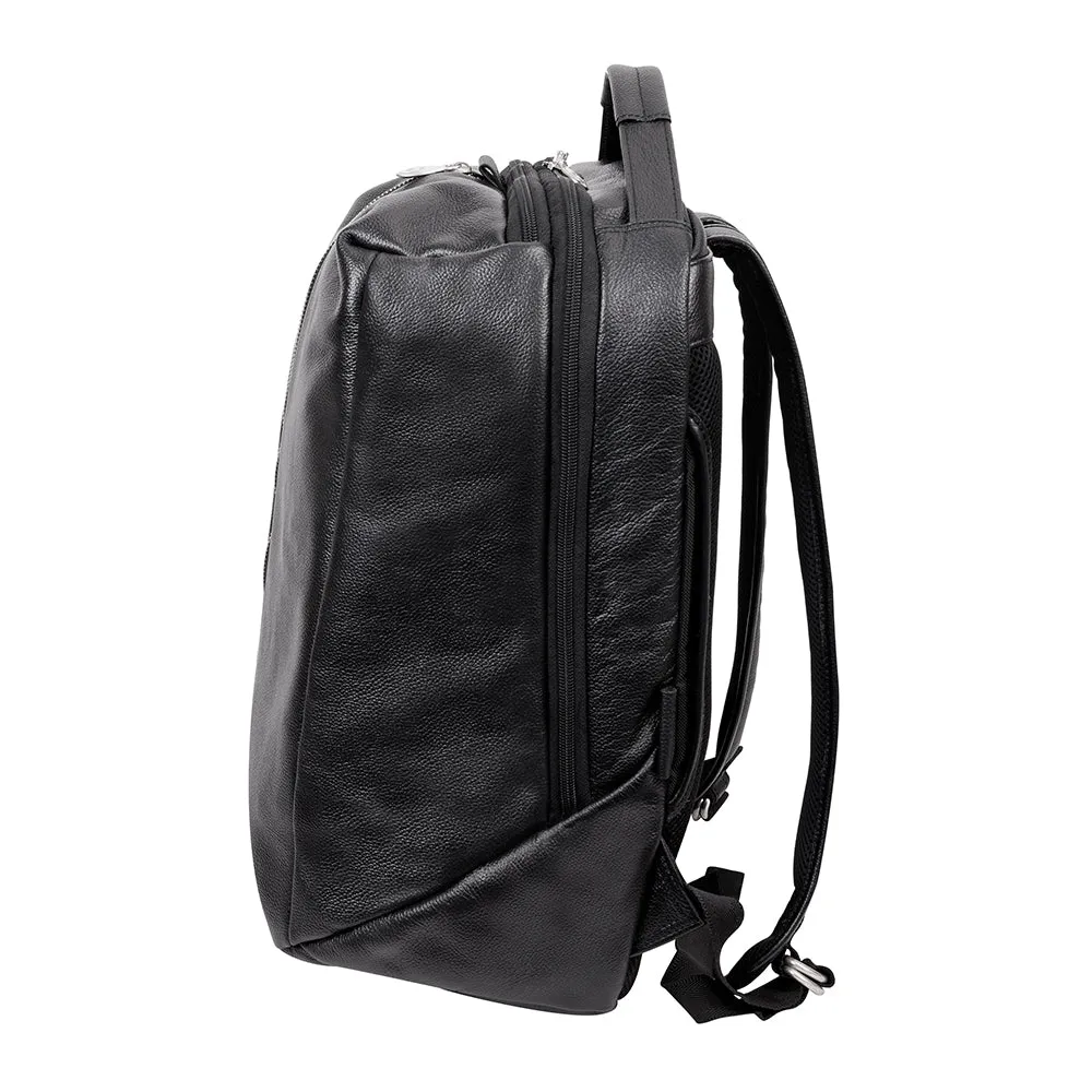 McKlein 17" Leather Carry-All Laptop & Tablet Overnight Backpack