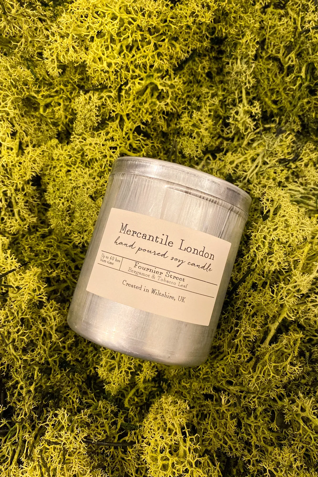 Mercantile London Fournier Street Bergamot And Tobacco Leaf Tin Candle - back soon