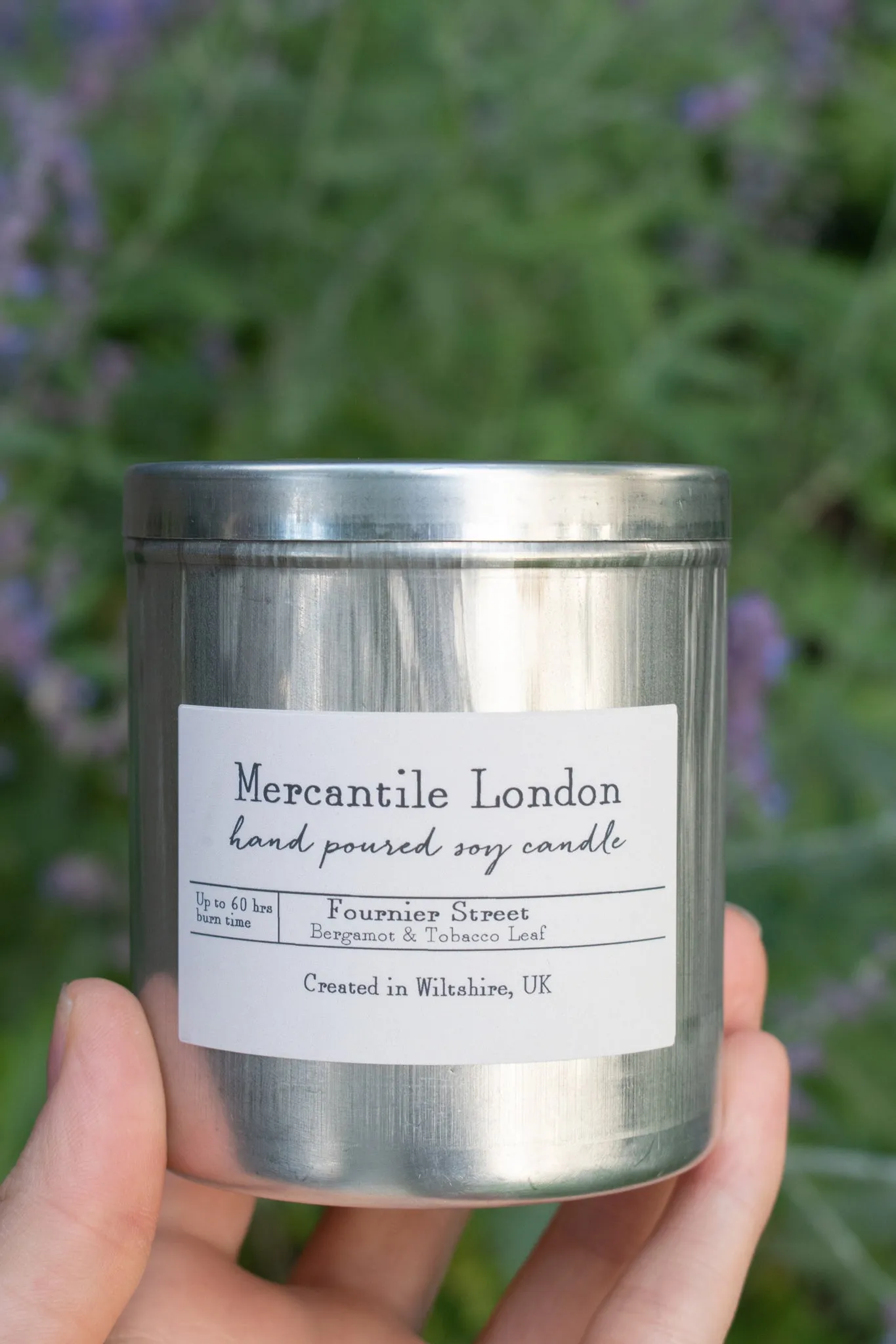 Mercantile London Fournier Street Bergamot And Tobacco Leaf Tin Candle - back soon