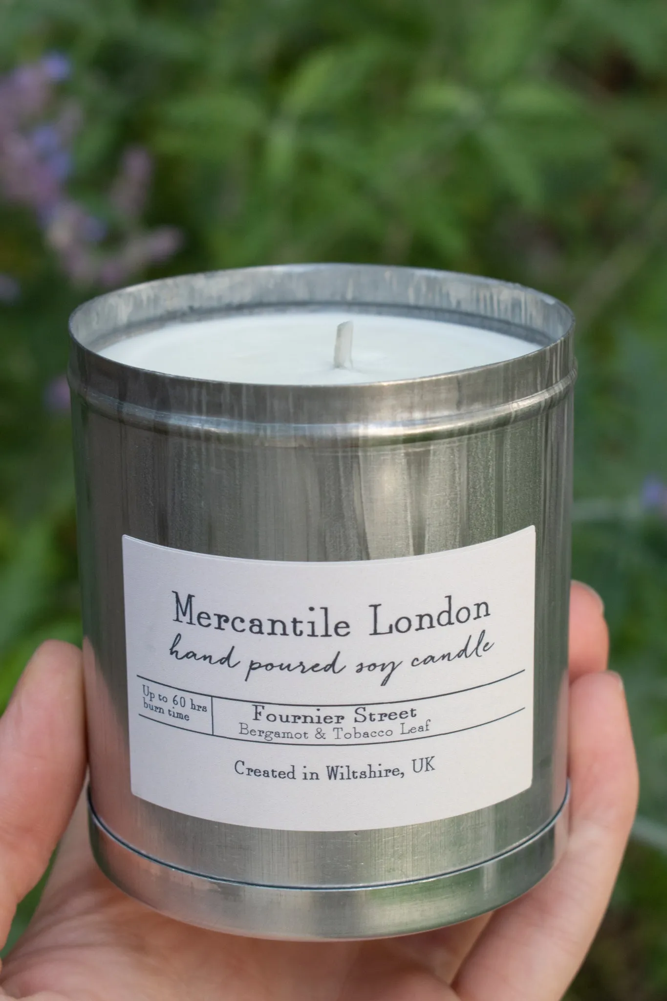 Mercantile London Fournier Street Bergamot And Tobacco Leaf Tin Candle - back soon
